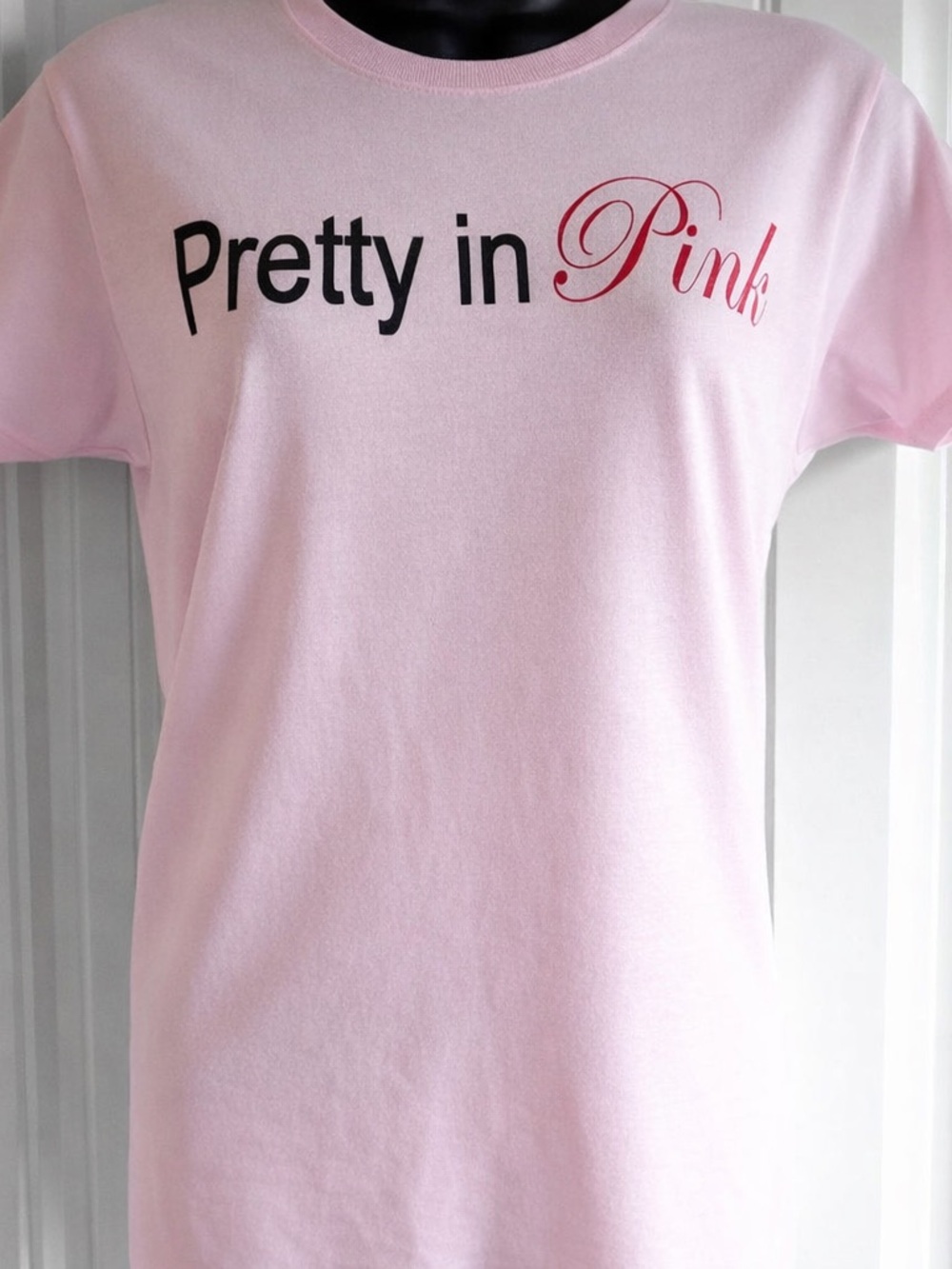 "Pretty in pink" graphic tee in light pink